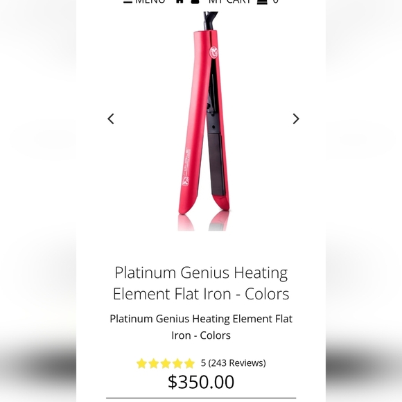 NIB-Platinum Genius Heating Element Flat Iron/Cool Tip Technology - Picture 3 of 8